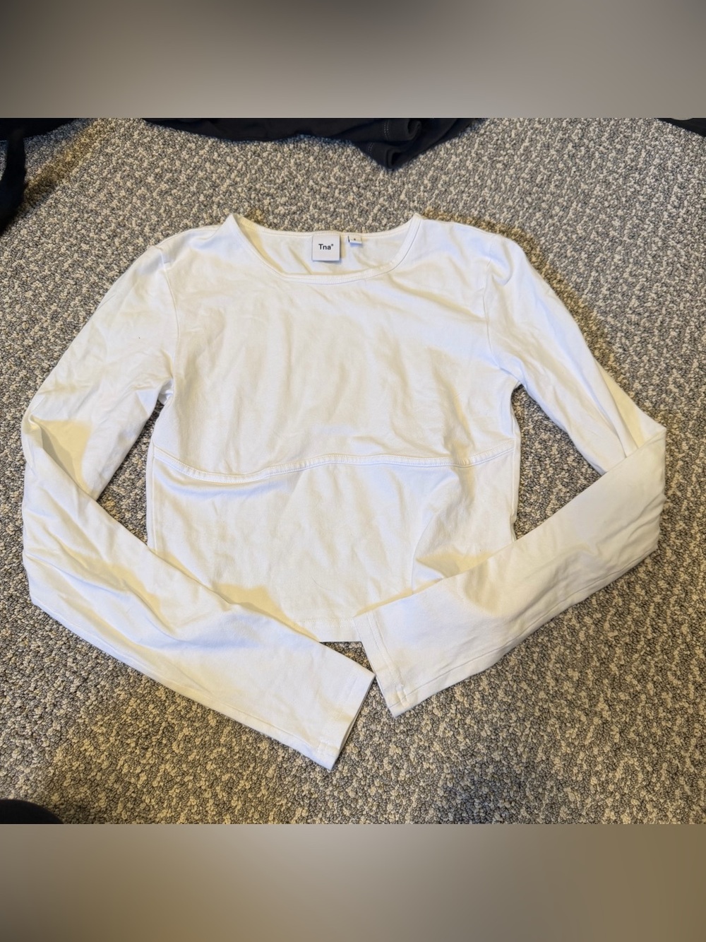 Aritzia Tna White Long Sleeve Top